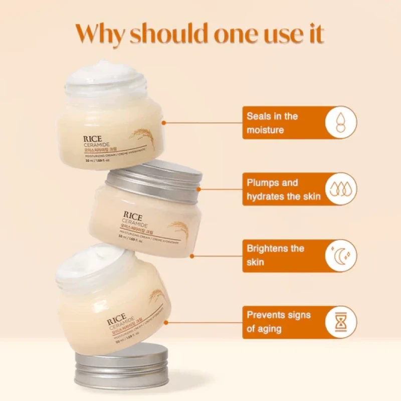 The Face Shop Rice & Ceramide Moisturizing Cream  (50ml)